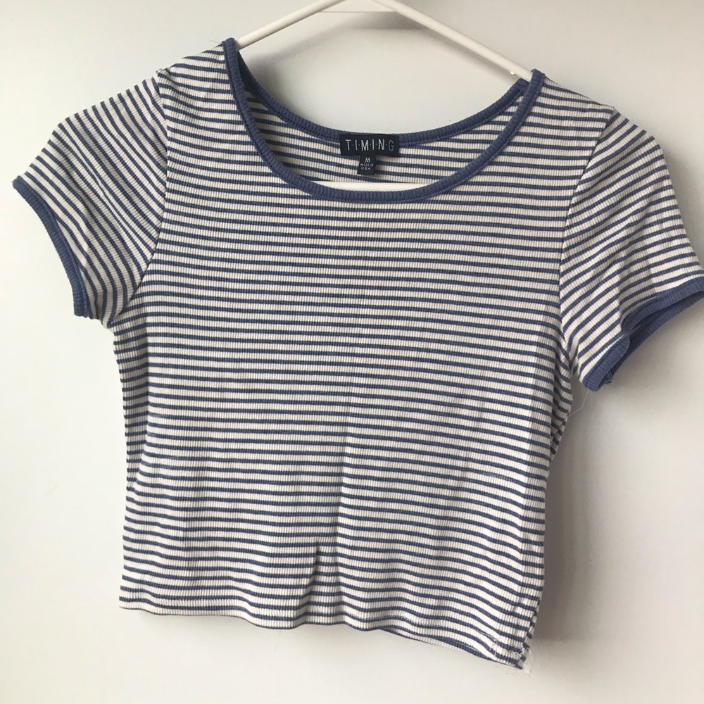Cropped Striped Tee